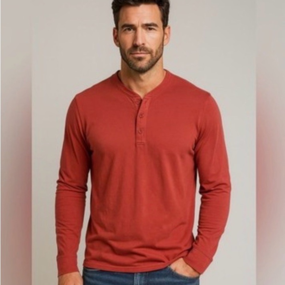 AG Adriano Goldschmied Henley Long Sleeve Henley  NWOT Size Med Unisex